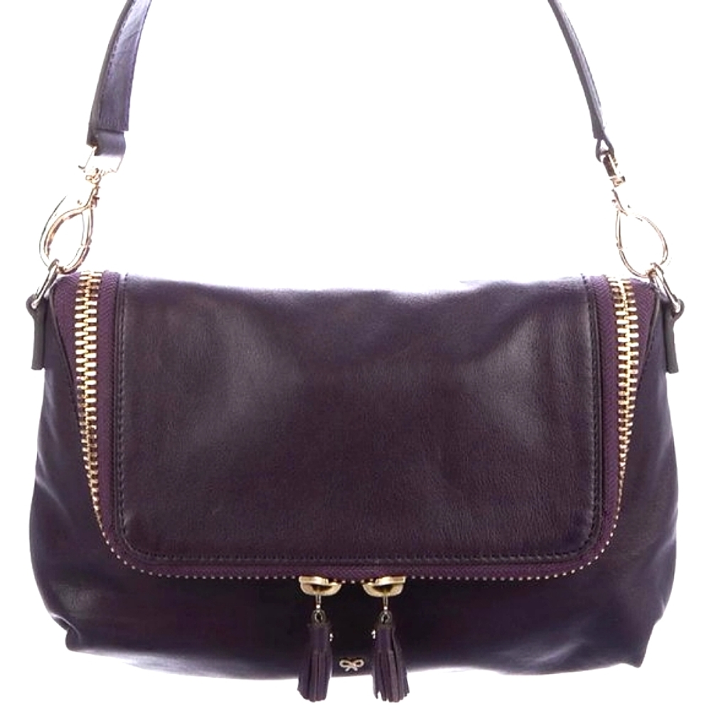 Anya Hindmarch Zip Hobo/ Shoulder Bag Purple Mini Bag